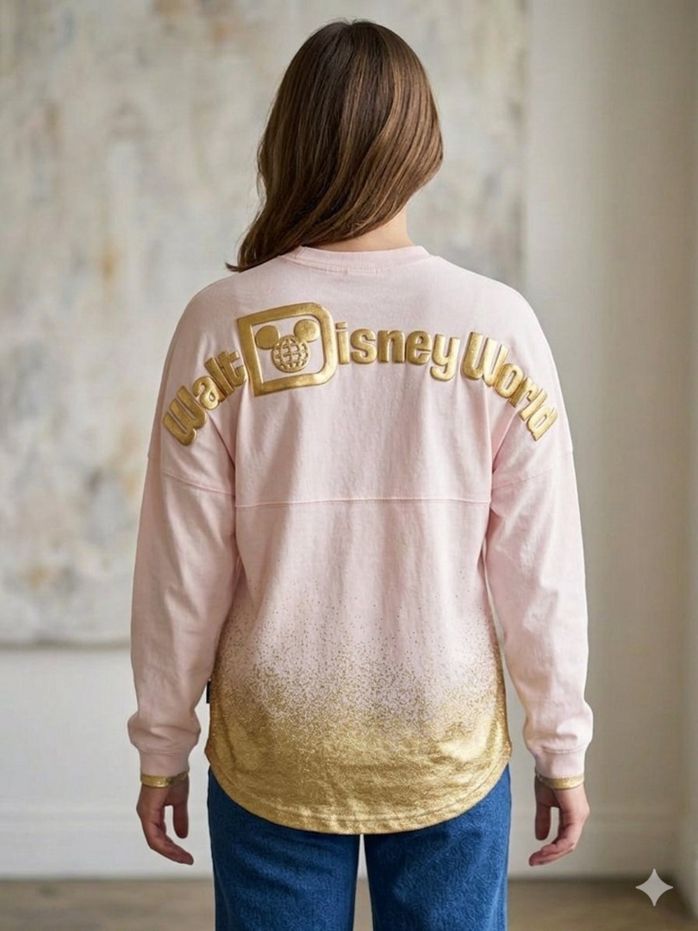 Disney Pink and Gold Ombre Long Sleeve Spirit Jersey